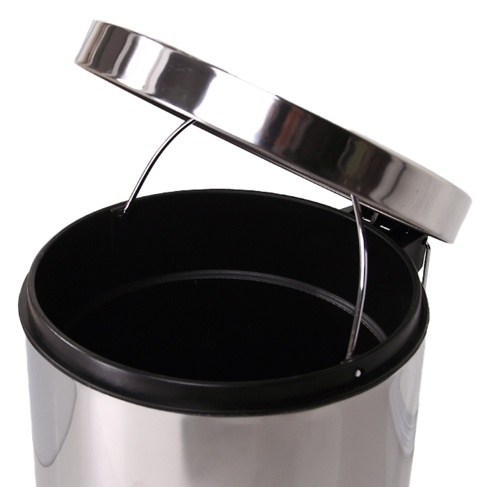 LIXEIRA INOX COM PEDAL REDONDA
